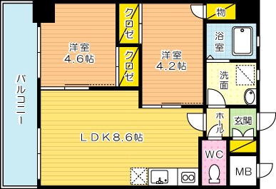 ウイングス砂津の間取り