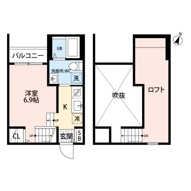 熊本市中央区黒髪のアパートの間取り