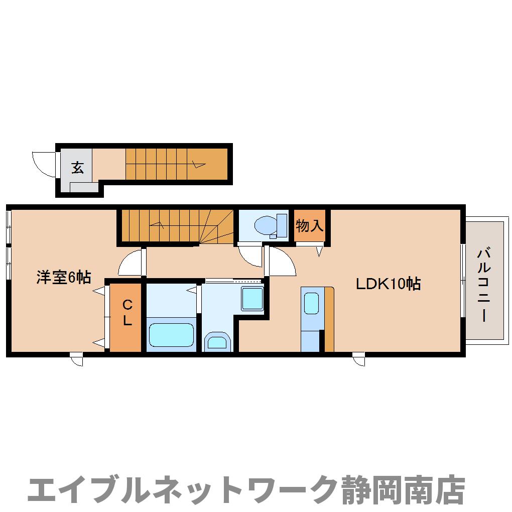 焼津市大村新田のアパートの間取り