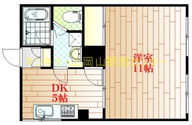 岡山市北区南中央町のマンションの間取り