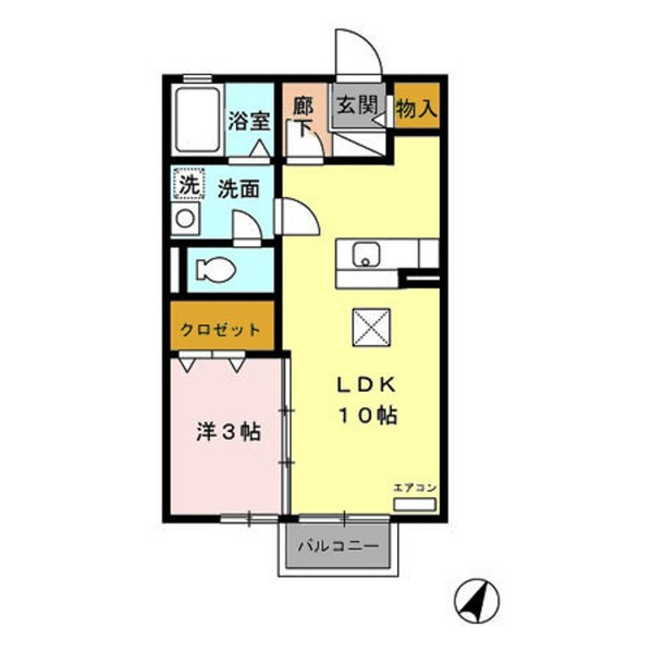 常滑市かじま台のアパートの間取り