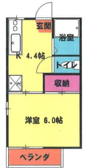 埼玉県熊谷市中央２（アパート）の賃貸物件の間取り