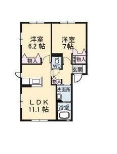 東広島市西条町寺家のアパートの間取り