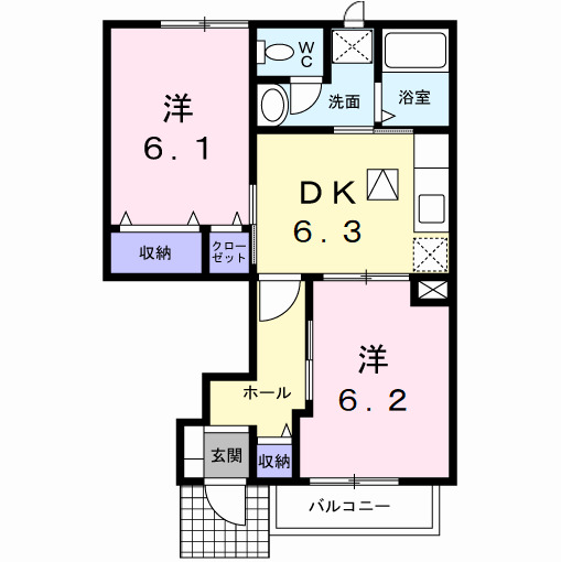 サウスコートI　Ｃの間取り