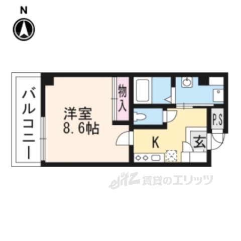 京都市下京区西前町のマンションの間取り