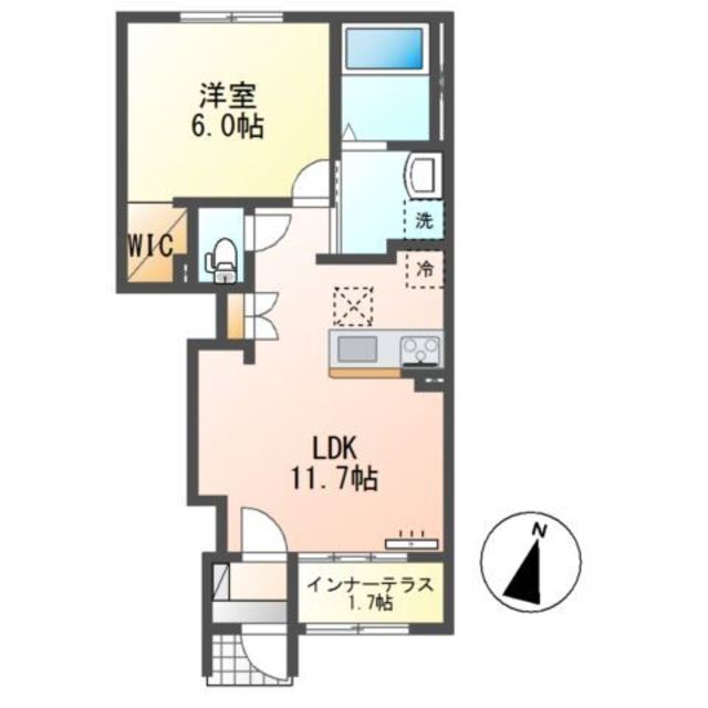 京都市西京区下津林大般若町のアパートの間取り