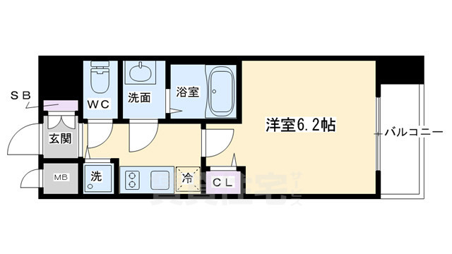 京都市南区東九条河西町のマンションの間取り