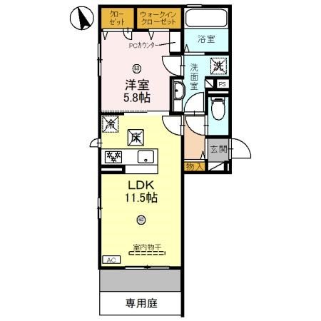 明石市西新町のアパートの間取り