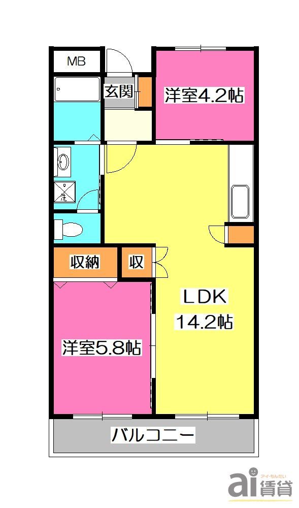 入間郡三芳町大字竹間沢のマンションの間取り