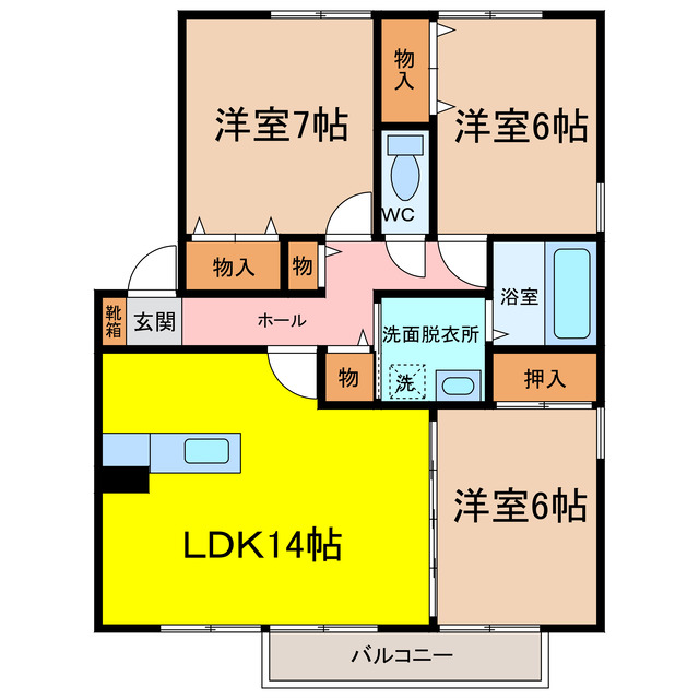 リヴェールタウン赤松の間取り