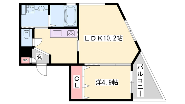 明石市藤江のアパートの間取り