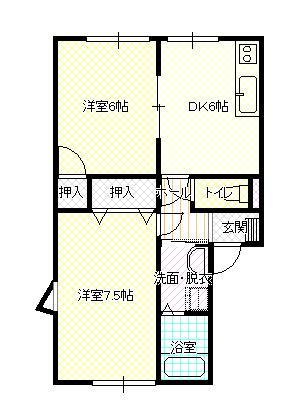 山形市吉原のアパートの間取り