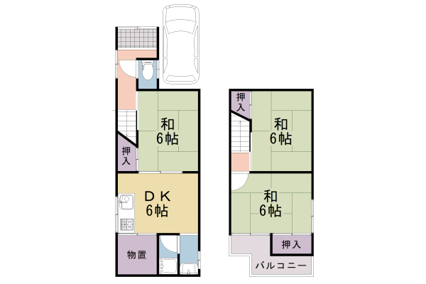 羽束師鴨川町２０３－４貸家の間取り