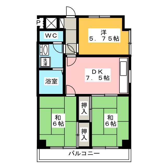 春日サンラークシノダの間取り