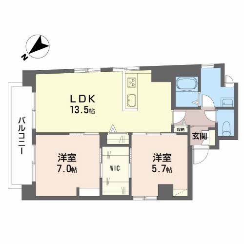 【広島市中区土橋町のマンションの間取り】