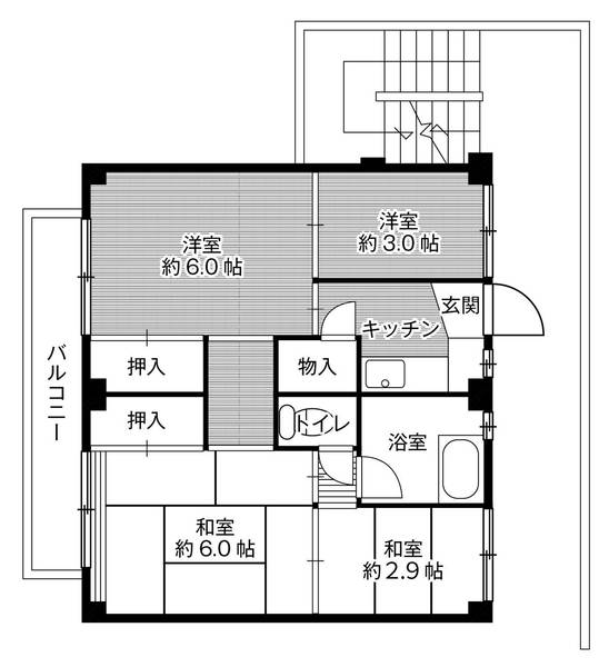 ビレッジハウス高花平2号棟の間取り