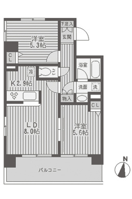 墨田区亀沢のマンションの間取り