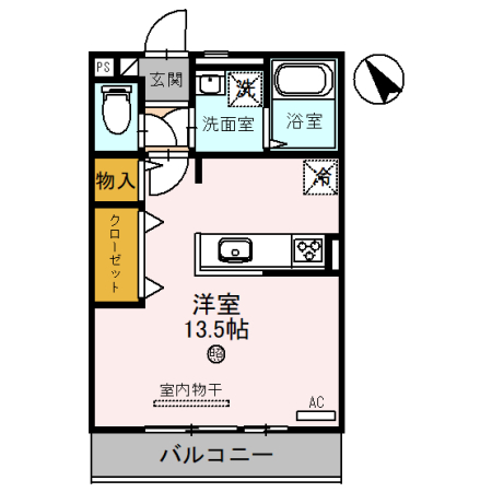 甲賀市甲南町寺庄のアパートの間取り