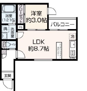 北九州市戸畑区銀座のアパートの間取り