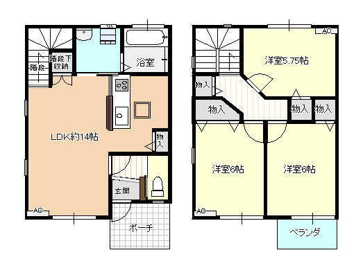 ピサリ西荒屋の間取り