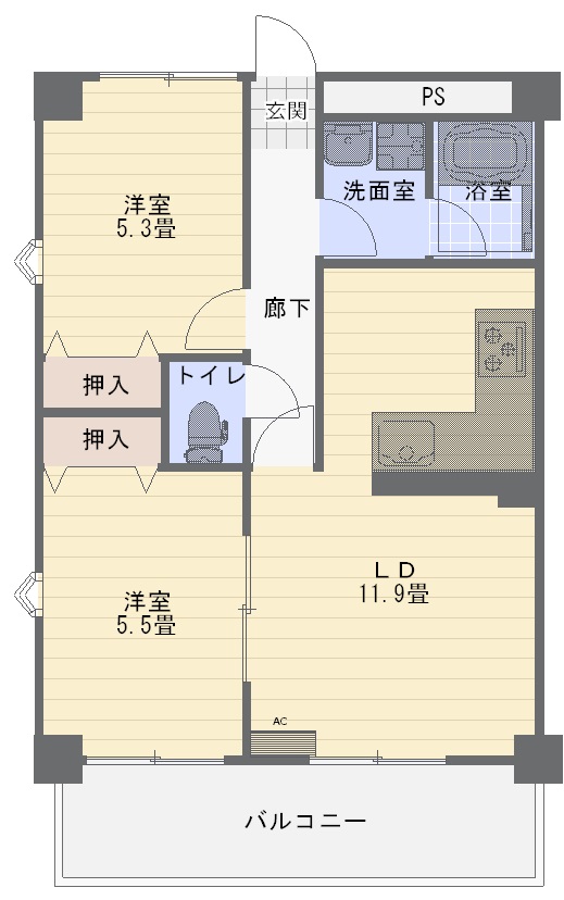 プロムナード山王の間取り