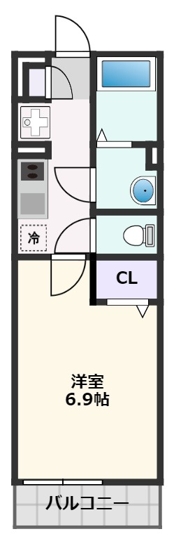 【摂津市千里丘のマンションの間取り】