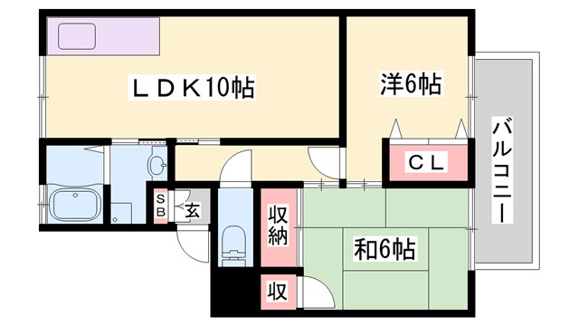 パークサイドツクダBの間取り