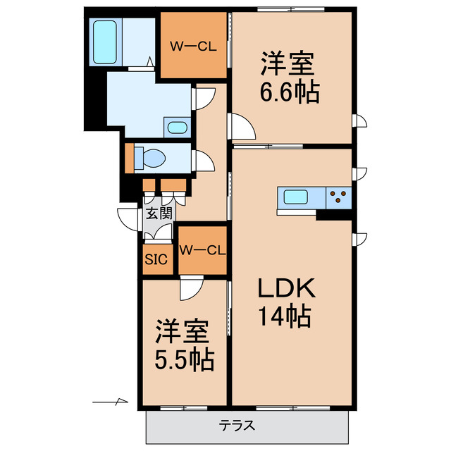 和歌山市東長町のマンションの間取り