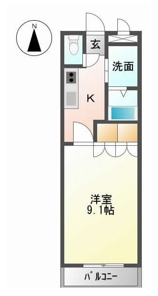 阿南市羽ノ浦町中庄のアパートの間取り