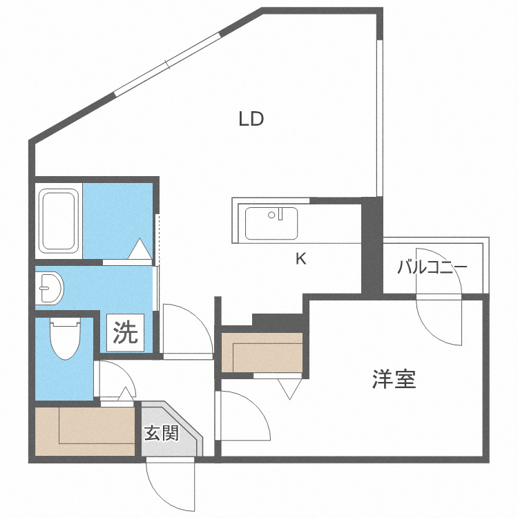 【札幌市中央区南十六条西のマンションの間取り】