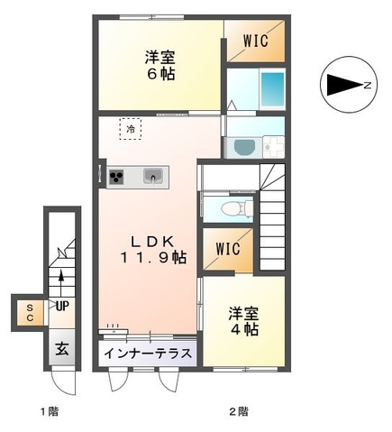 お洒落な内装が魅力の間取り