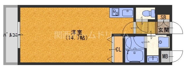 寝屋川市香里北之町のマンションの間取り