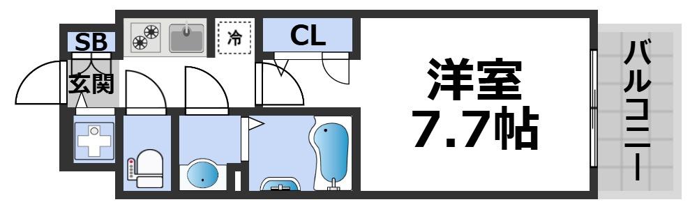 S-RESIDENCE難波大国町dominaの間取り