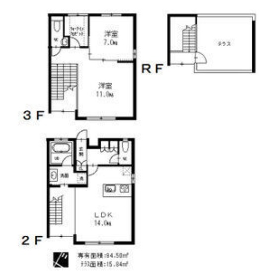 名古屋市瑞穂区師長町のマンションの間取り