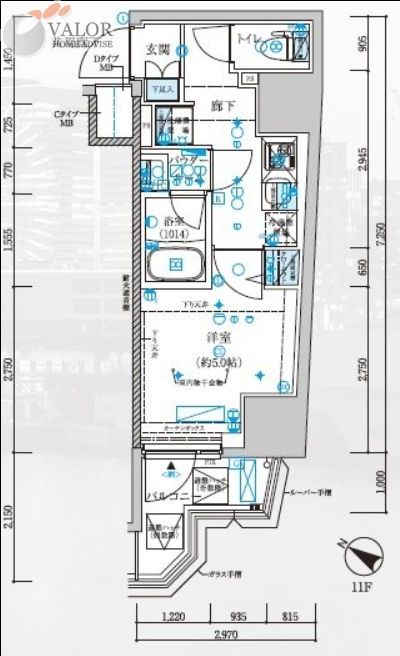 横浜市中区弥生町のマンションの間取り