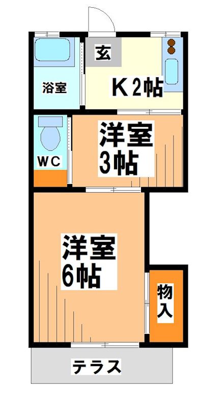 府中市幸町のアパートの間取り