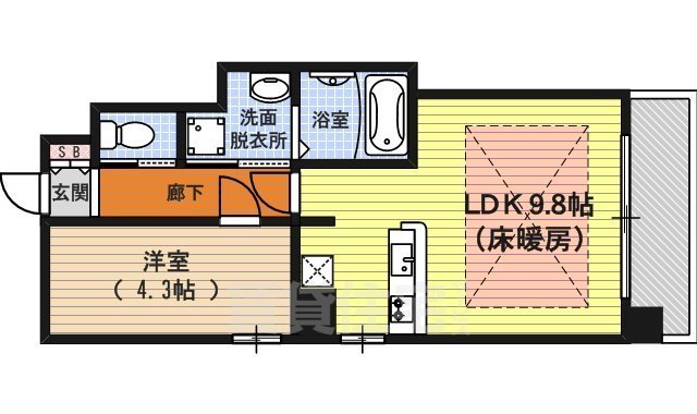 京都市中京区樽屋町のマンションの間取り