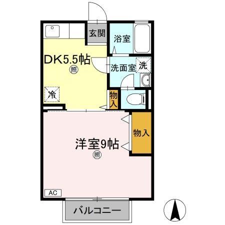 高松市屋島西町のアパートの間取り