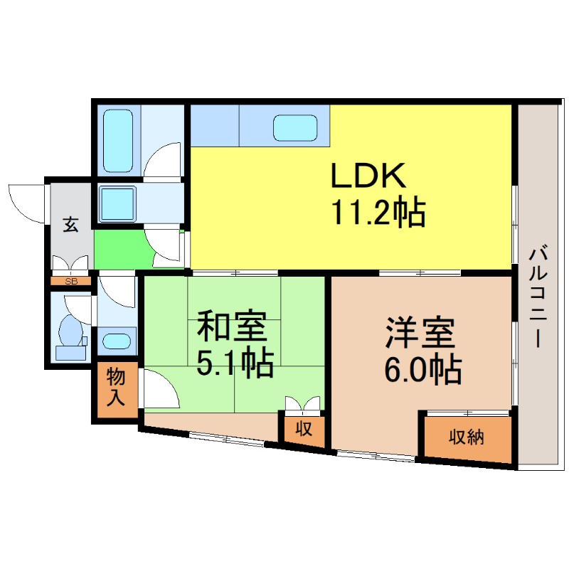 地下鉄名城線 自由ケ丘駅 徒歩10分 3階建 築39年の間取り写真