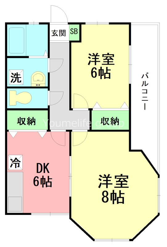 小田急小田原線 本厚木駅 バス乗車時間：5分 最寄りバス停で下車 徒歩6分 2階建 築31年の間取り写真