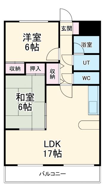 各務原市鵜沼古市場町のマンションの間取り