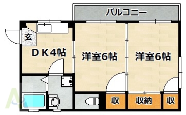 ハイツ朝の間取り写真