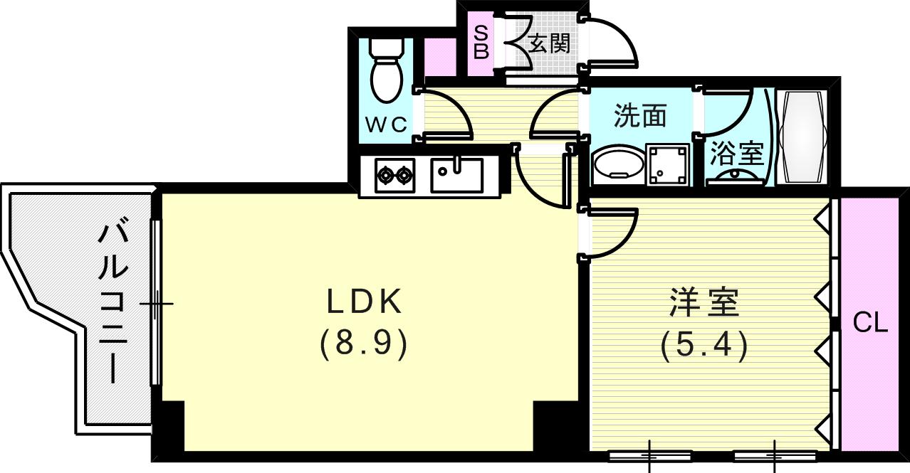 アミーグランコート三宮の間取り