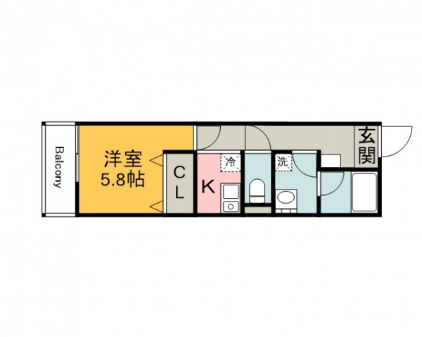 安芸郡府中町茂陰のアパートの間取り