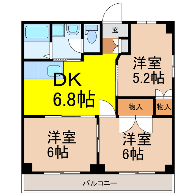 古河市幸町のアパートの間取り