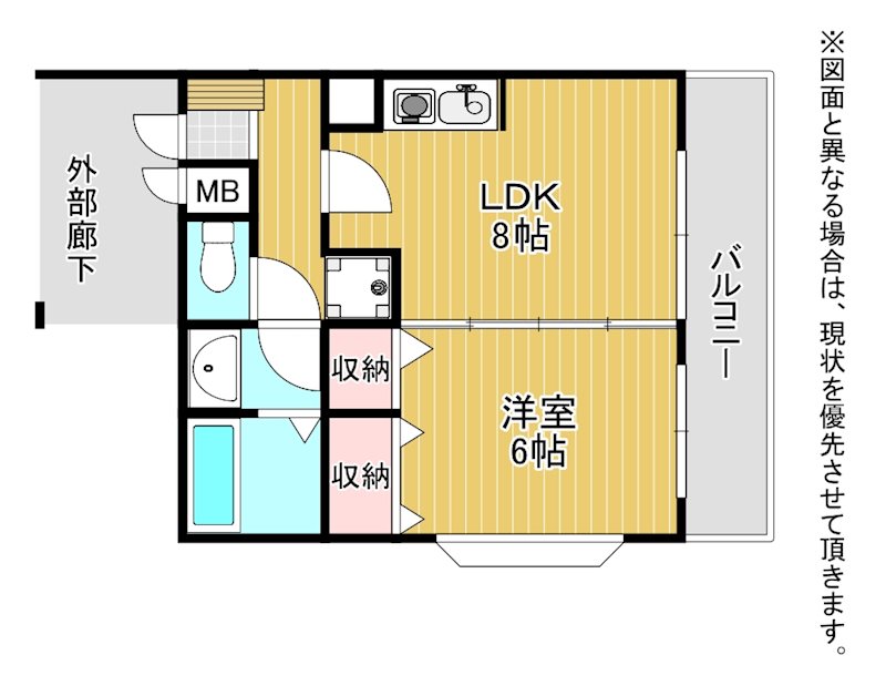 北九州市小倉北区重住のアパートの間取り