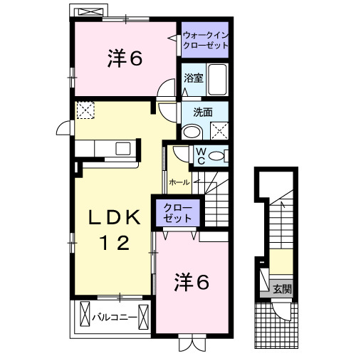 倉敷市玉島八島のアパートの間取り