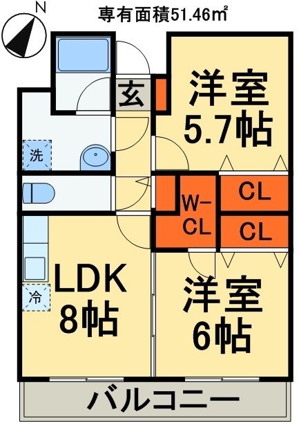 サンヒルズ秀栄の間取り