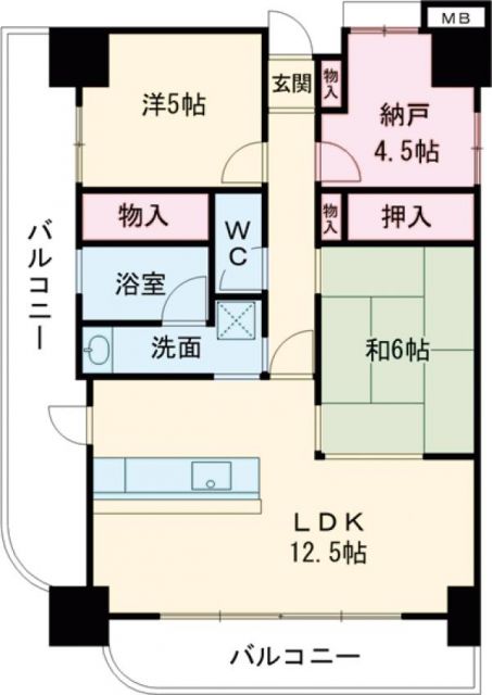 淡路市岩屋のマンションの間取り