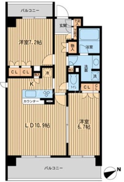 世田谷区若林のマンションの間取り